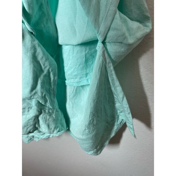 Project Eve Mint Green Linen Viscose Midi Dress Short Sleeve Modest Sz Small - Picture 6 of 10